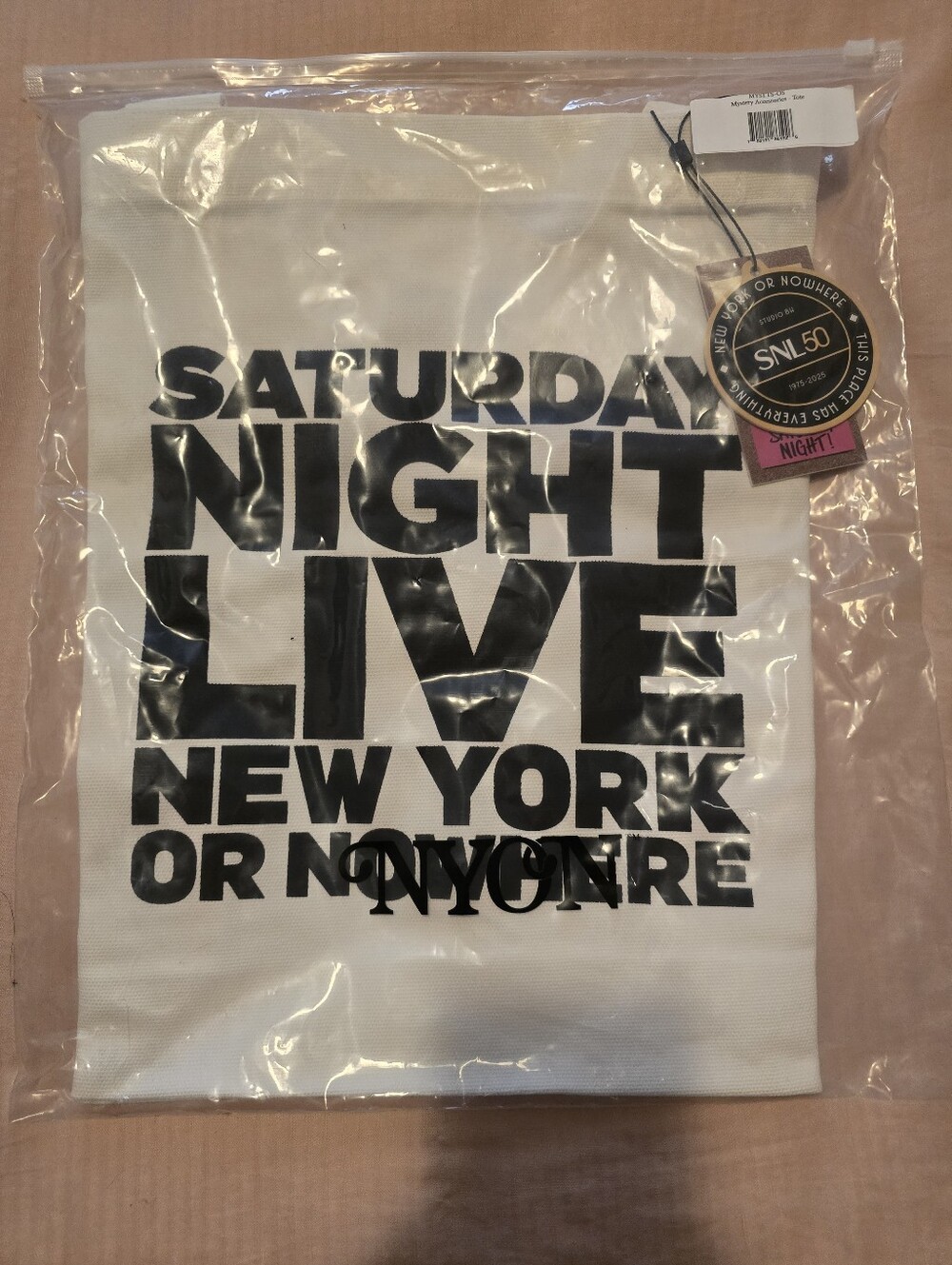 NWT Live From New York or Nowhere - NYON x SNL B&W Tote Bag Lt Ed